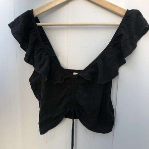 PACSUN ruched black tank top